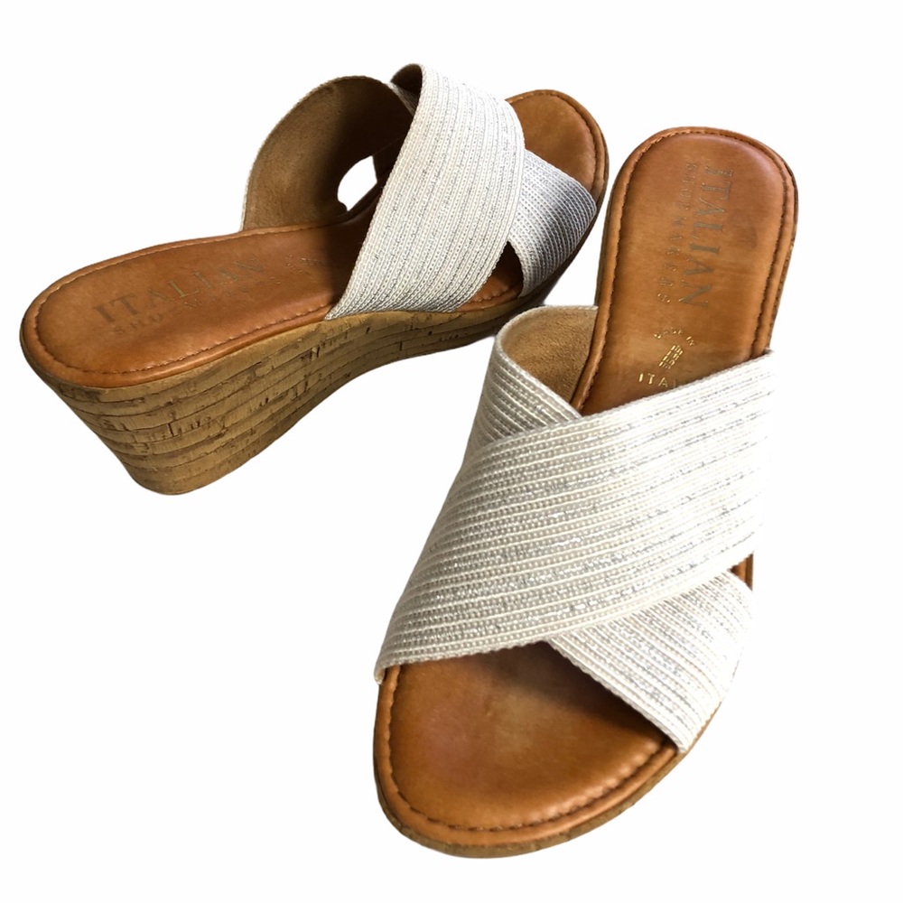ITALIAN SHOEMAKERS Cross Strap Wedge Sandal